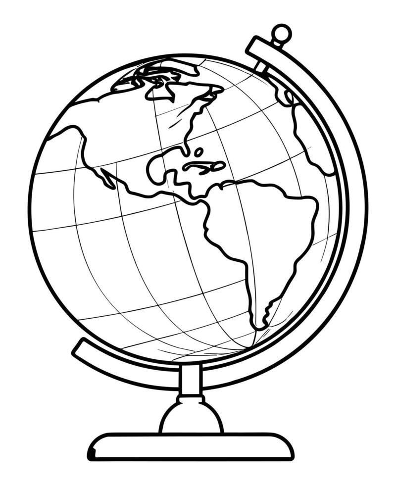 Globes coloring page vector