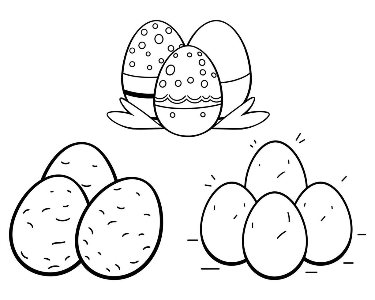 Easter egg coloring page. vector
