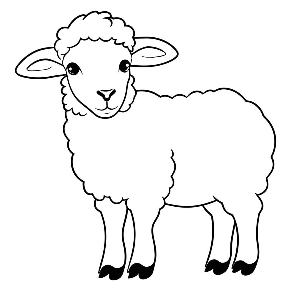 Easter lamb coloring page. vector