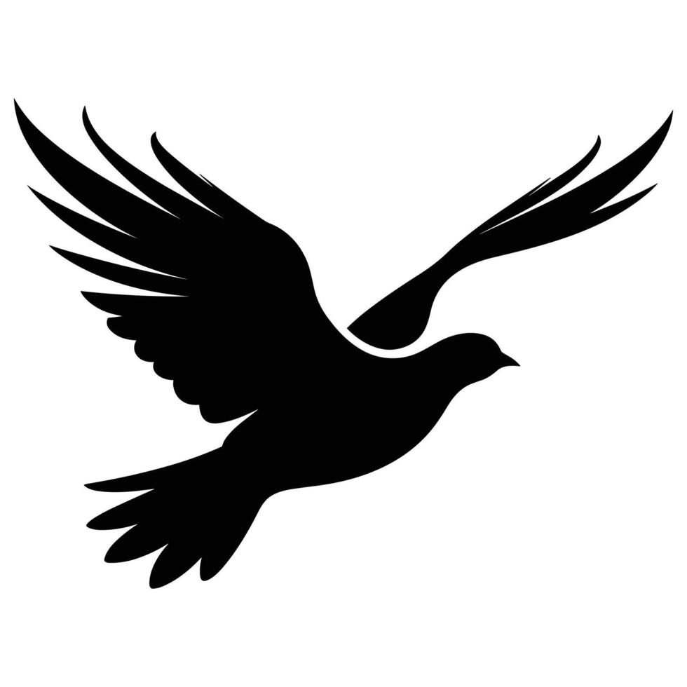 Black Dove silhouette vecto. vector