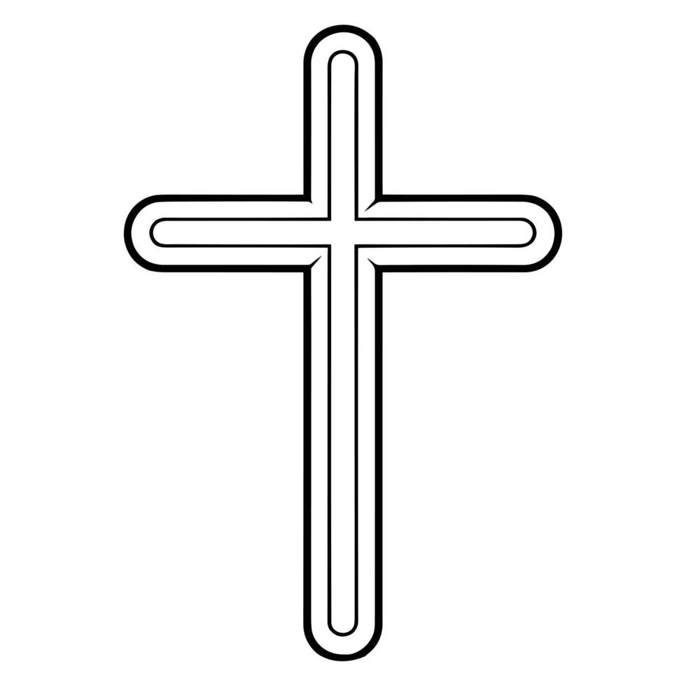 Cross coloring page. vector