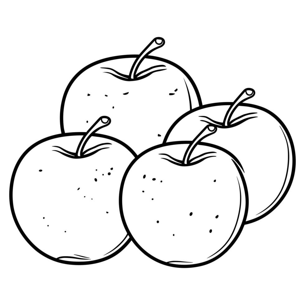 manzanas colorante página. vector