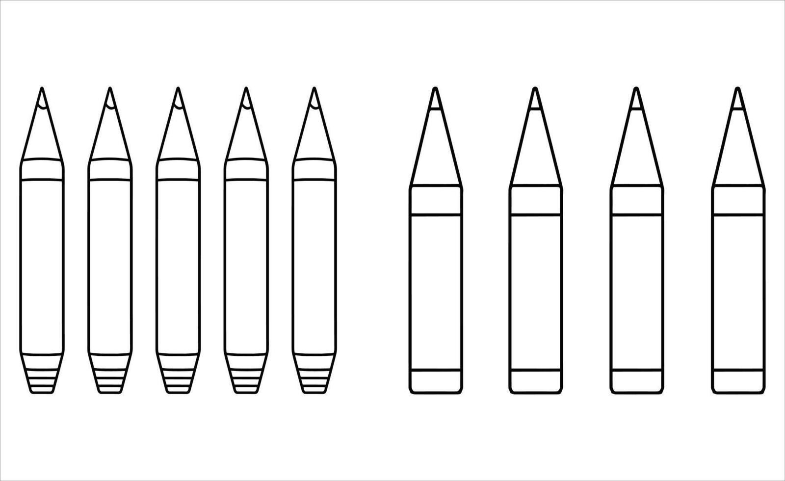 lápices de color colorante página. vector