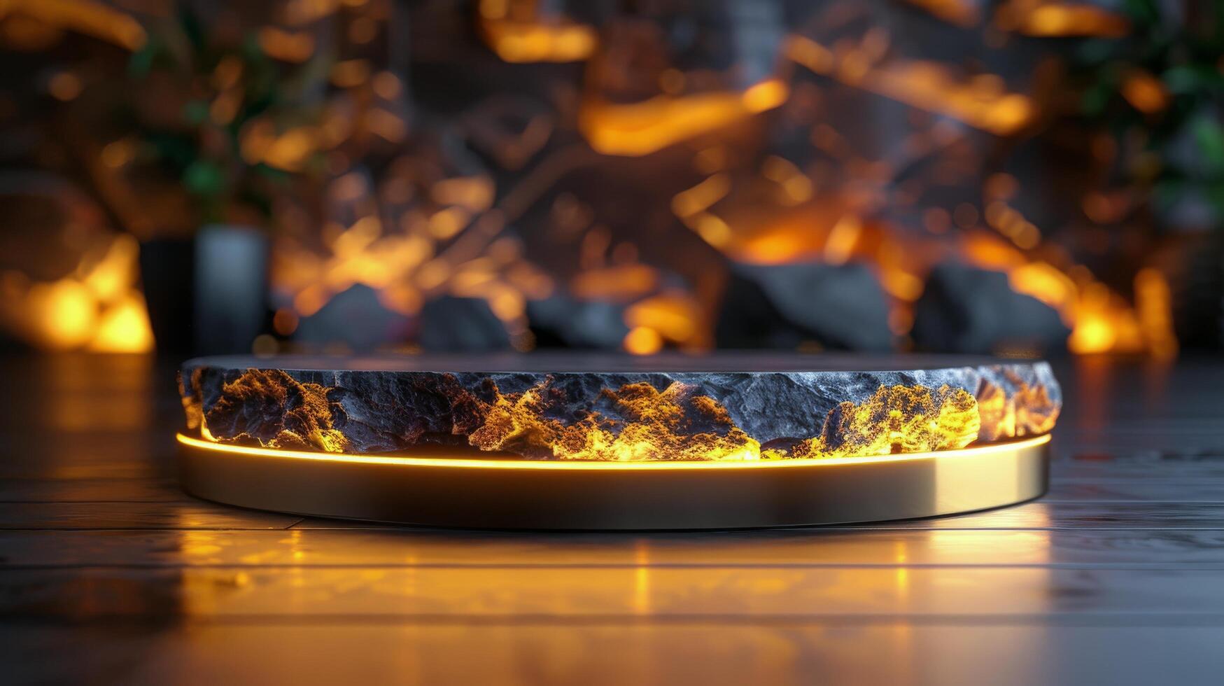 AI generated Fire Pit With Circular Light photo