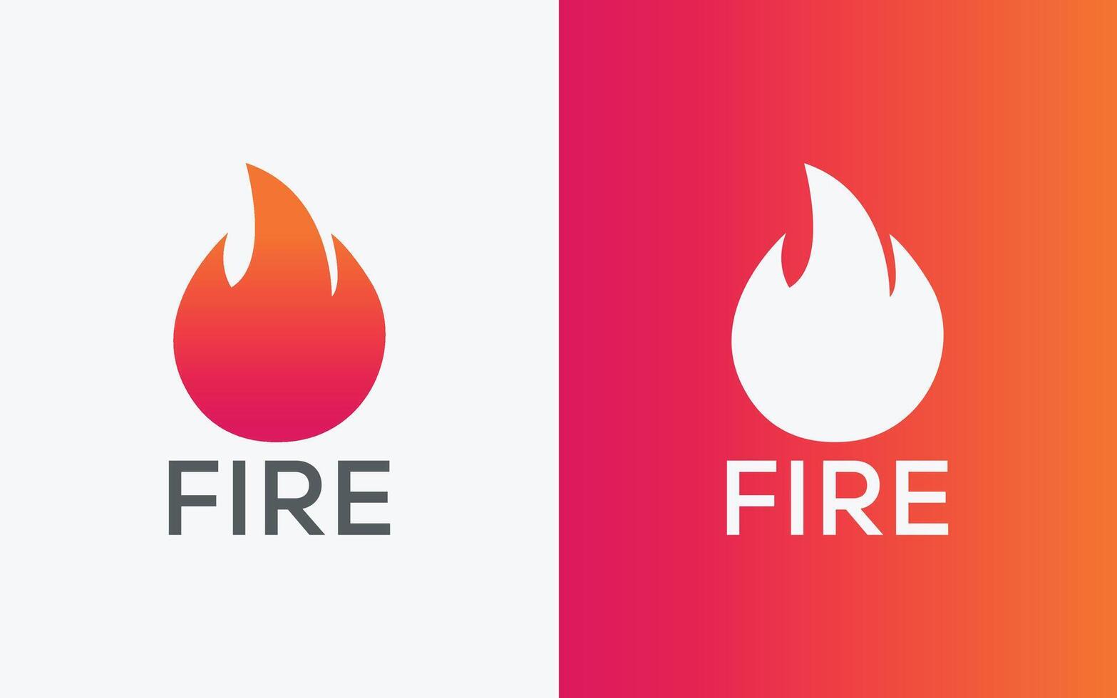 Minimalist Fire flame vector logo. Modern colorful Bonfire vector logo. abstract colorful Fire logo