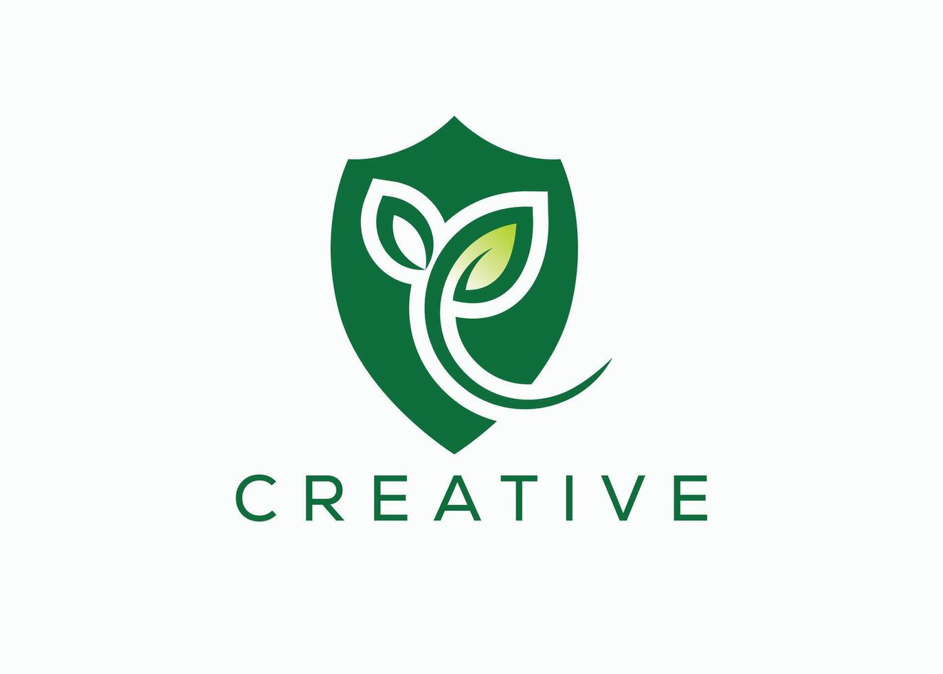 Creative and minimal Shield Leaf logo vector template. Security eco leaf. Protect leaf eco. Environment safety logo