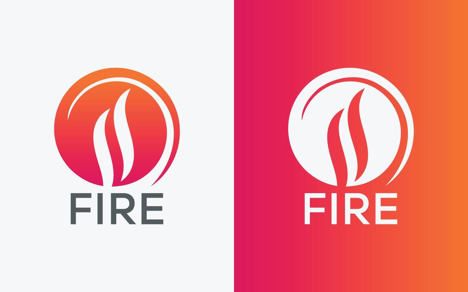 Minimalist Fire flame vector logo. Modern colorful Bonfire vector logo. abstract colorful Fire logo