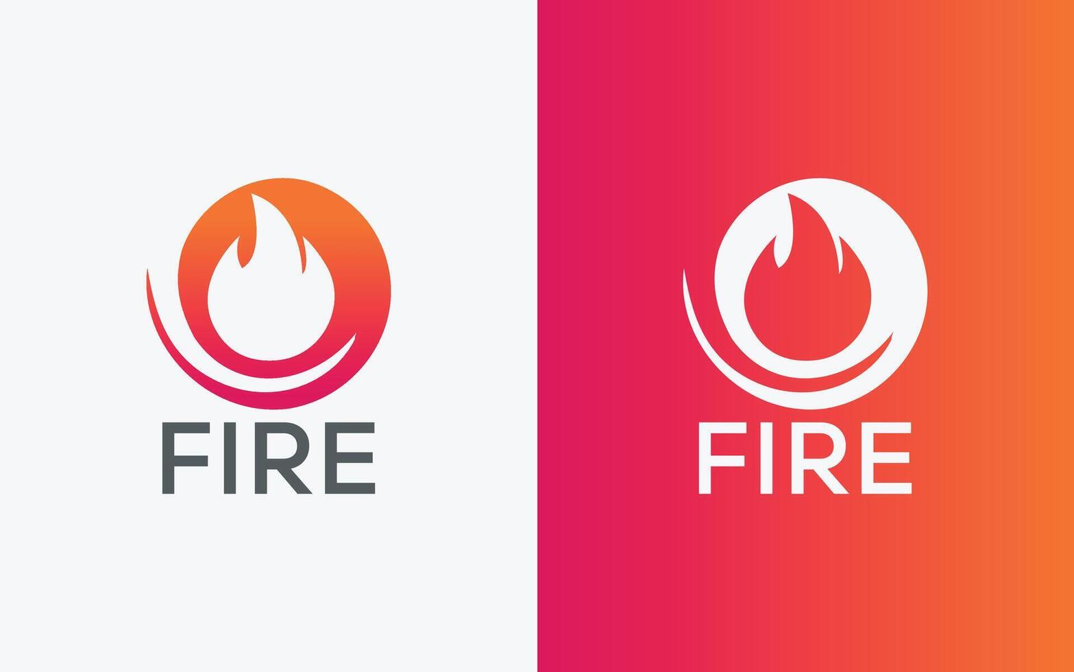 Minimalist Fire flame vector logo. Modern colorful Bonfire vector logo. abstract colorful Fire logo