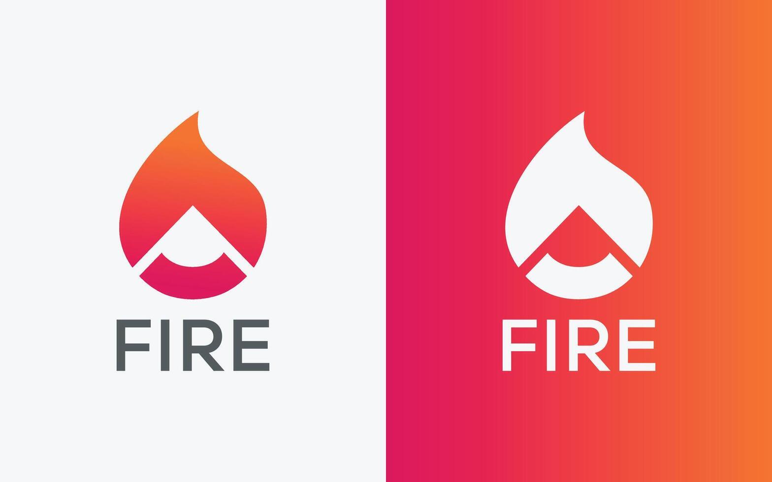 Minimalist Fire flame vector logo. Modern colorful Bonfire vector logo. abstract colorful Fire logo