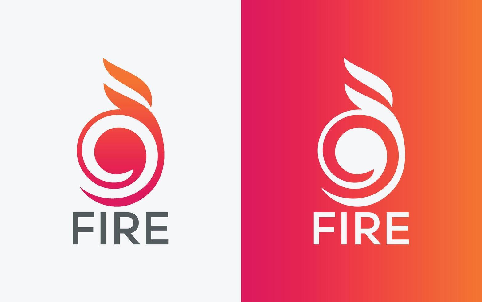 Minimalist Fire flame vector logo. Modern colorful Bonfire vector logo. abstract colorful Fire logo