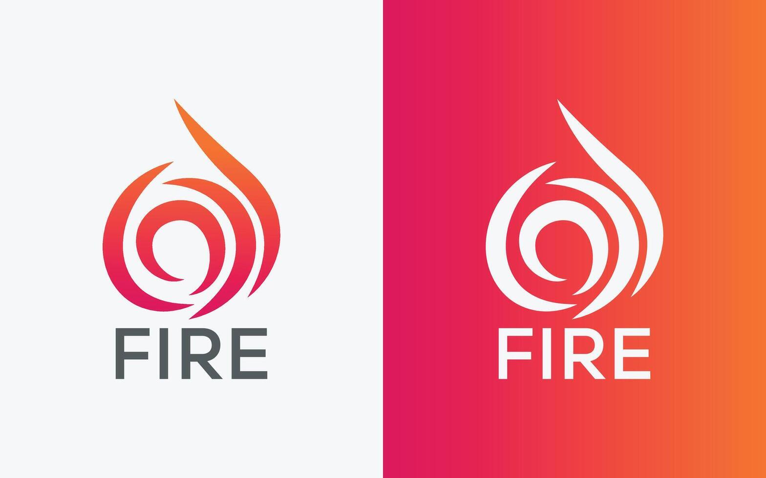 Minimalist Fire flame vector logo. Modern colorful Bonfire vector logo. abstract colorful Fire logo