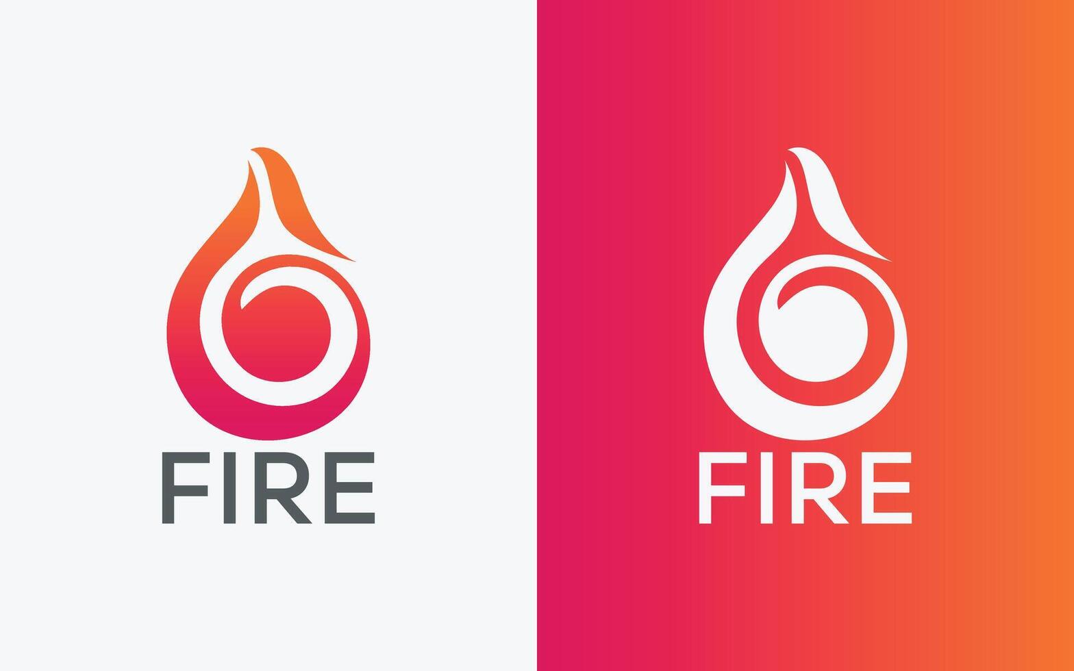 Minimalist Fire flame vector logo. Modern colorful Bonfire vector logo. abstract colorful Fire logo
