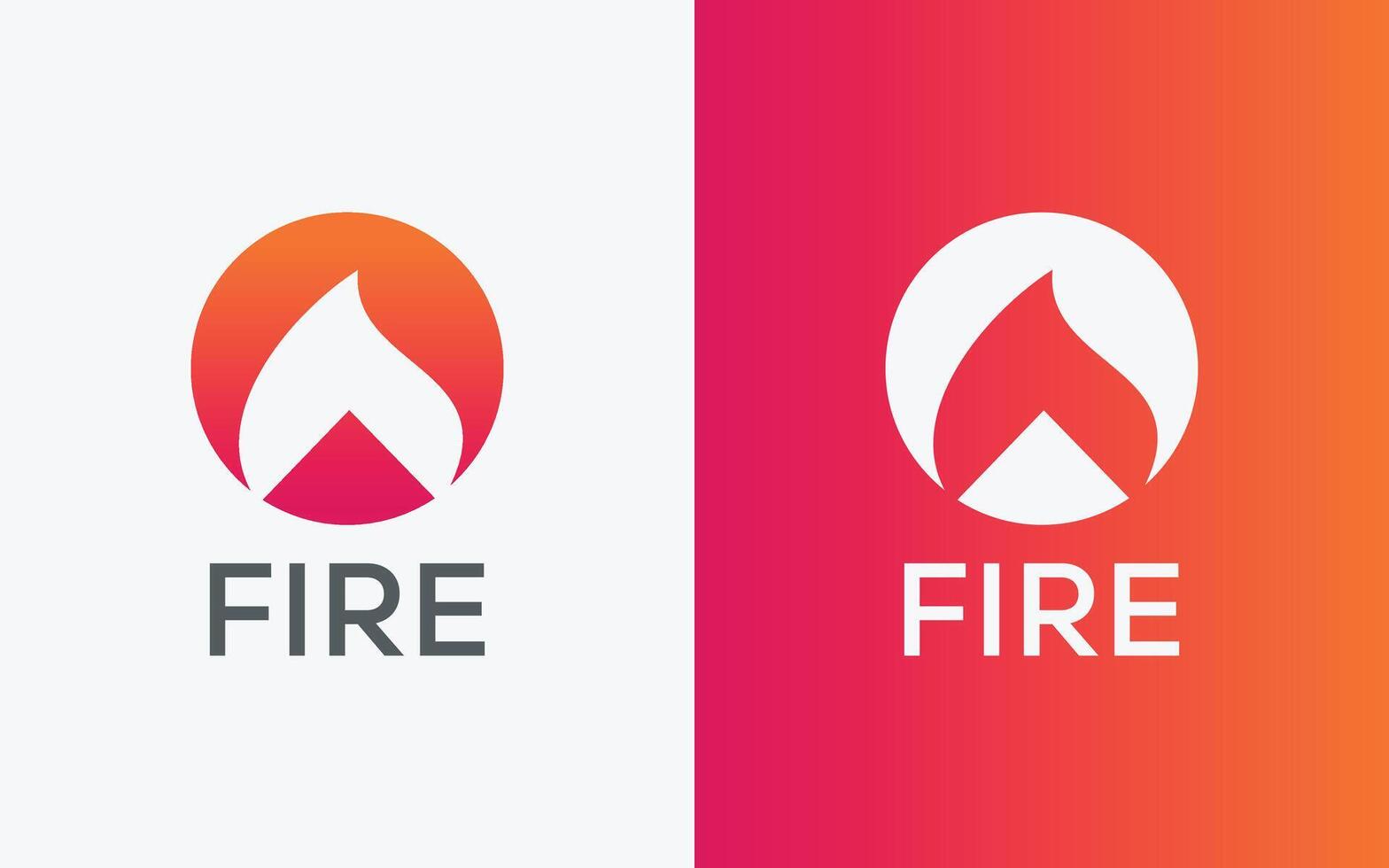 Minimalist Fire flame vector logo. Modern colorful Bonfire vector logo. abstract colorful Fire logo