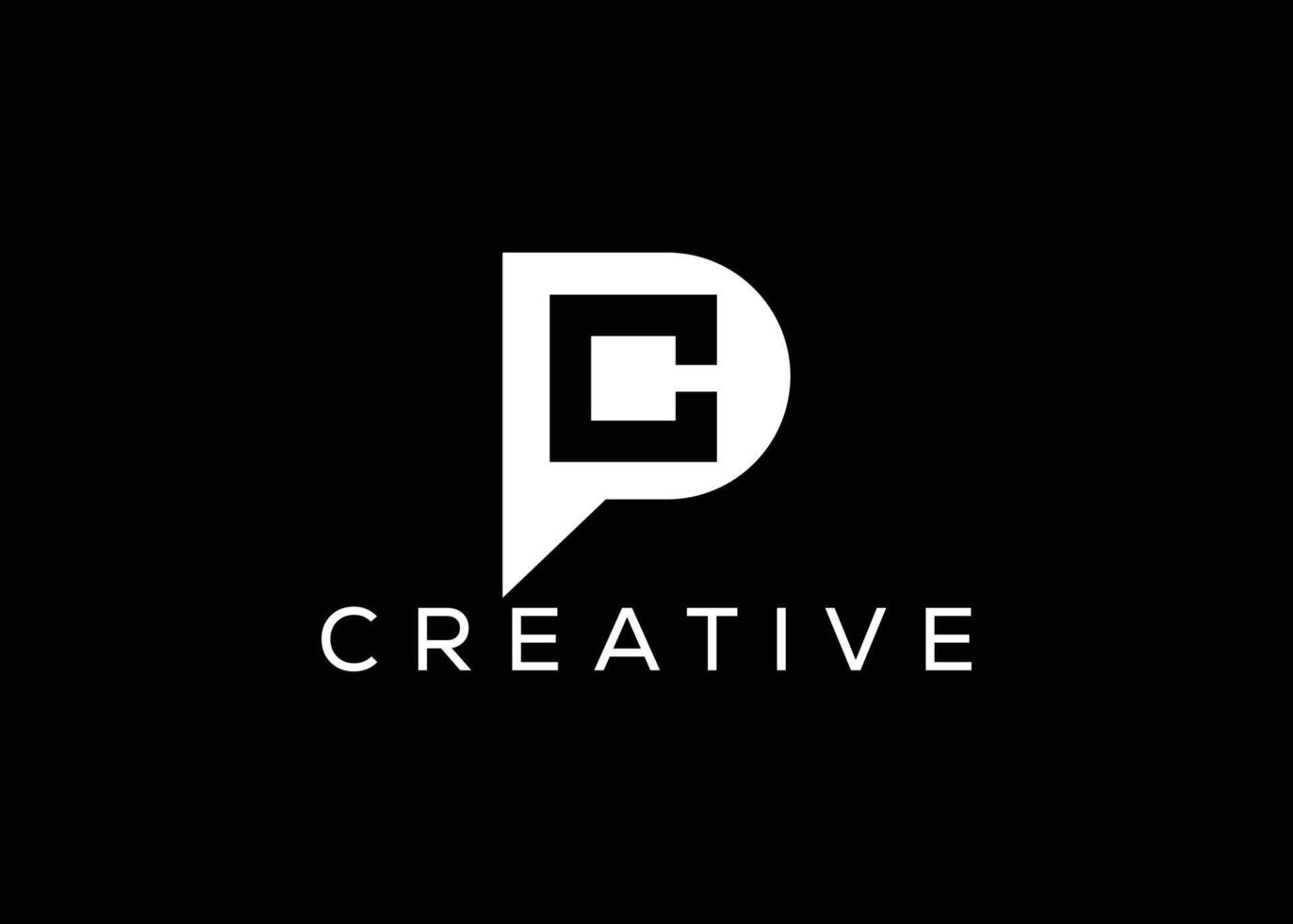 Creative and minimal letter P C logo vector template