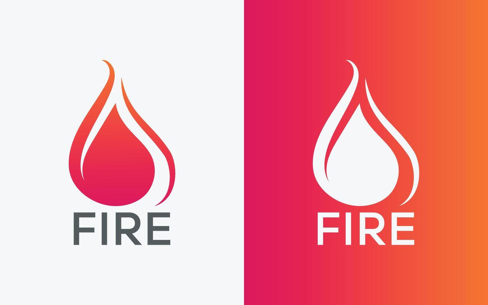 Minimalist Fire flame vector logo. Modern colorful Bonfire vector logo. abstract colorful Fire logo