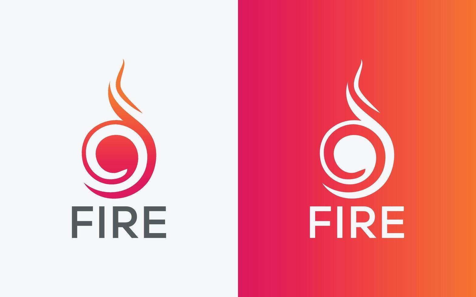 Minimalist Fire flame vector logo. Modern colorful Bonfire vector logo. abstract colorful Fire logo