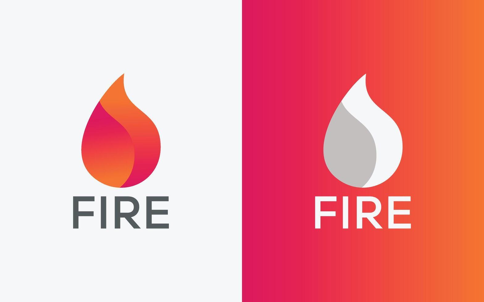 Minimalist Fire flame vector logo. Modern colorful Bonfire vector logo. abstract colorful Fire logo