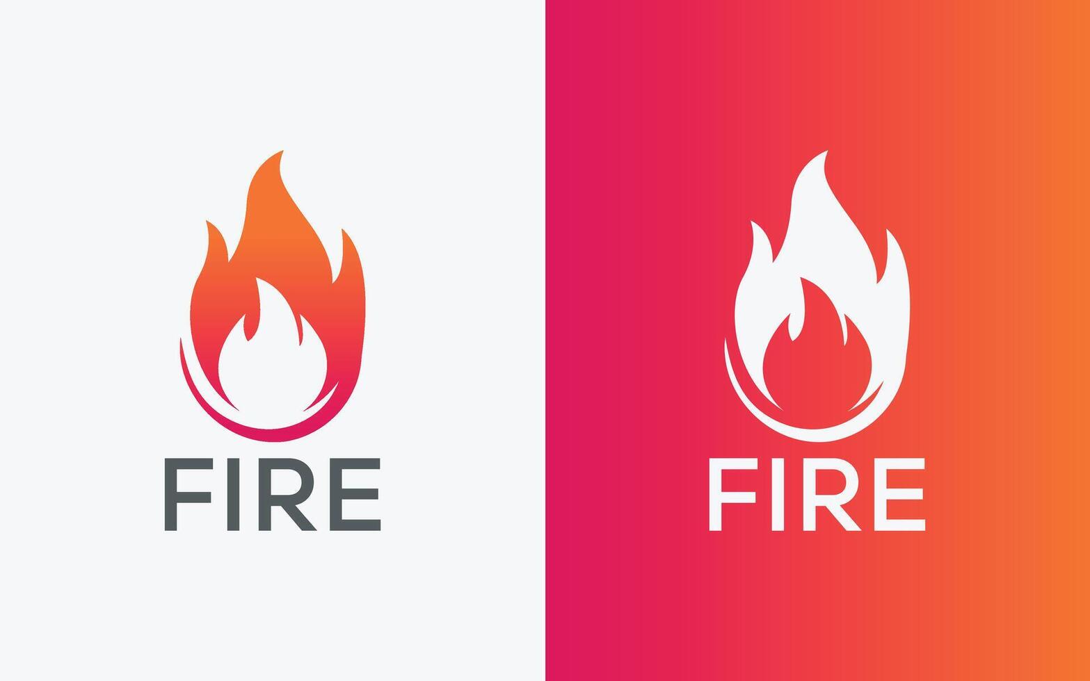 Minimalist Fire flame vector logo. Modern colorful Bonfire vector logo. abstract colorful Fire logo