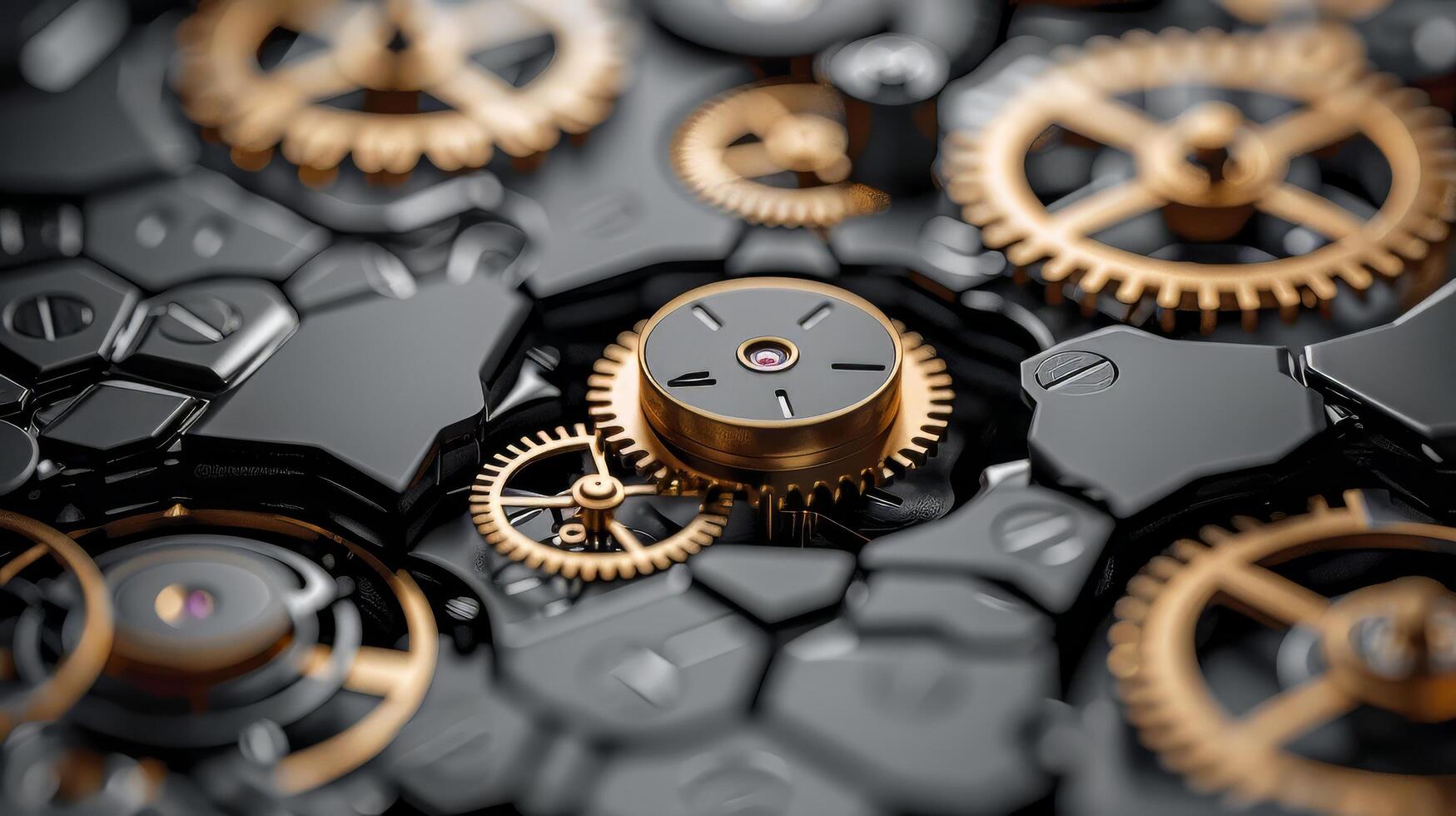 AI generated Intricate Clock Mechanism Close Up photo
