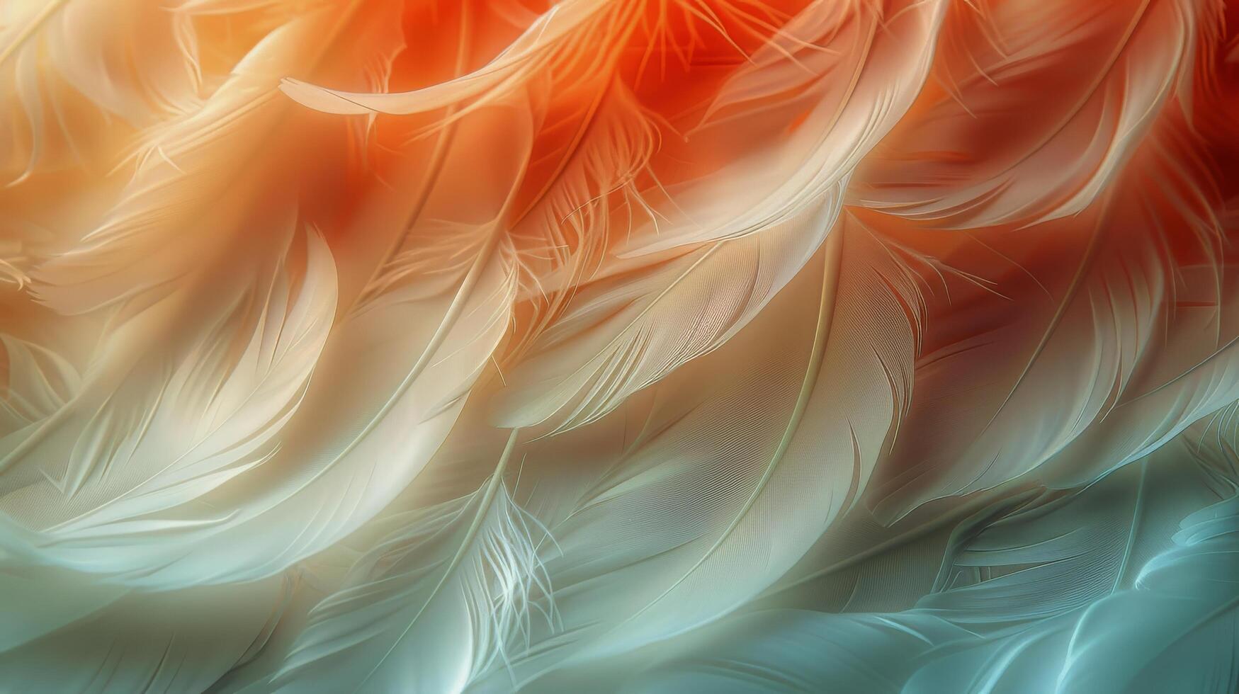 AI generated Close Up of Orange and White Feather photo