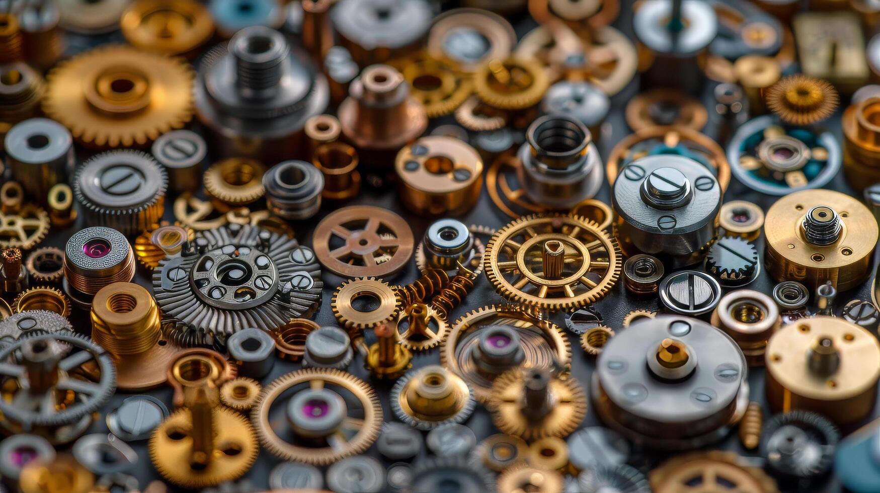 AI generated Assorted Gears and Nuts Piled Up photo