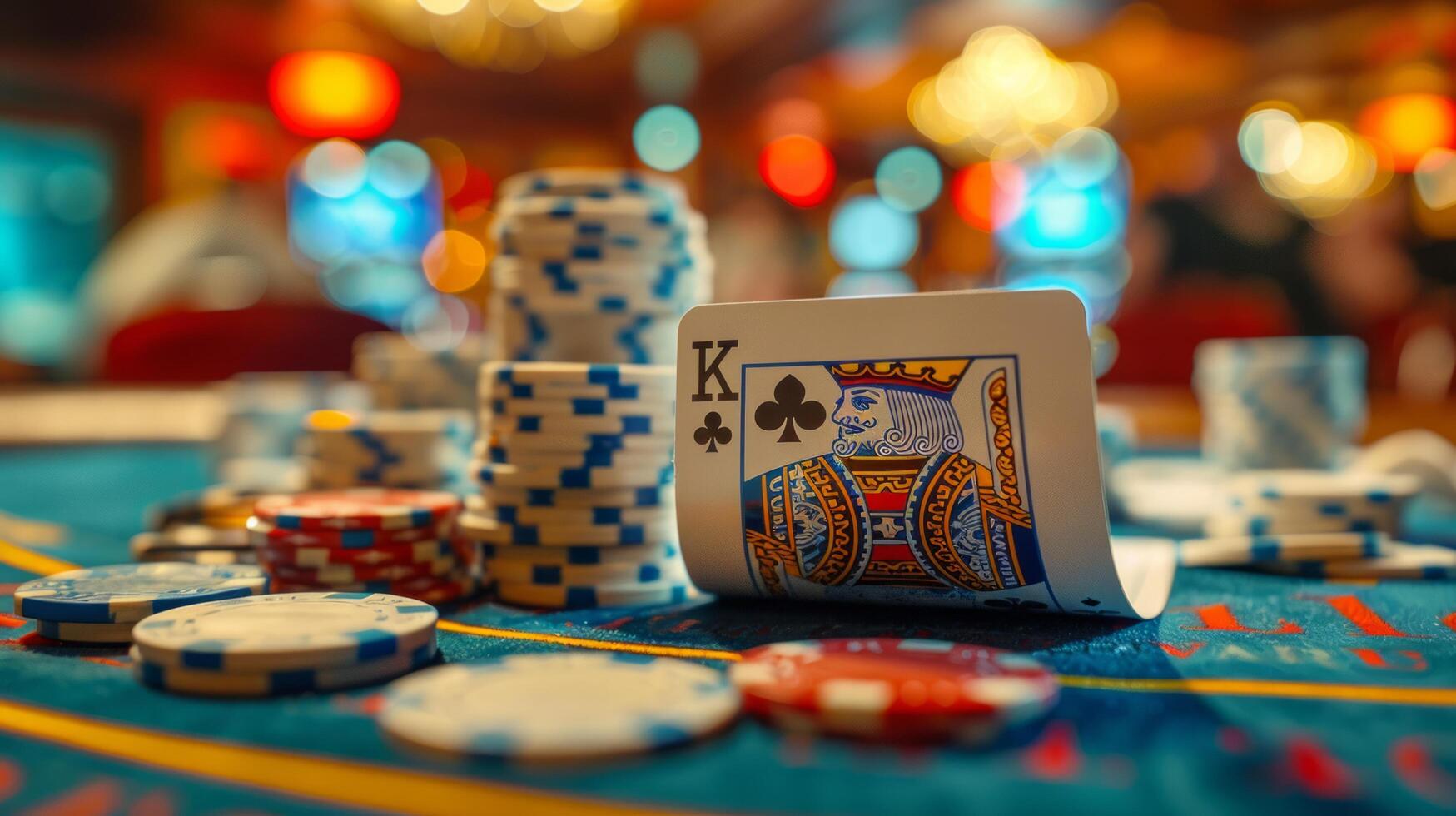 AI generated Table Topped With Poker Chips and Cards photo