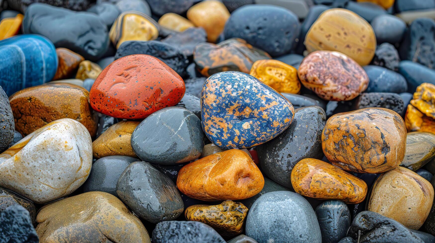 AI generated Colorful Rocks Arranged in Pile photo