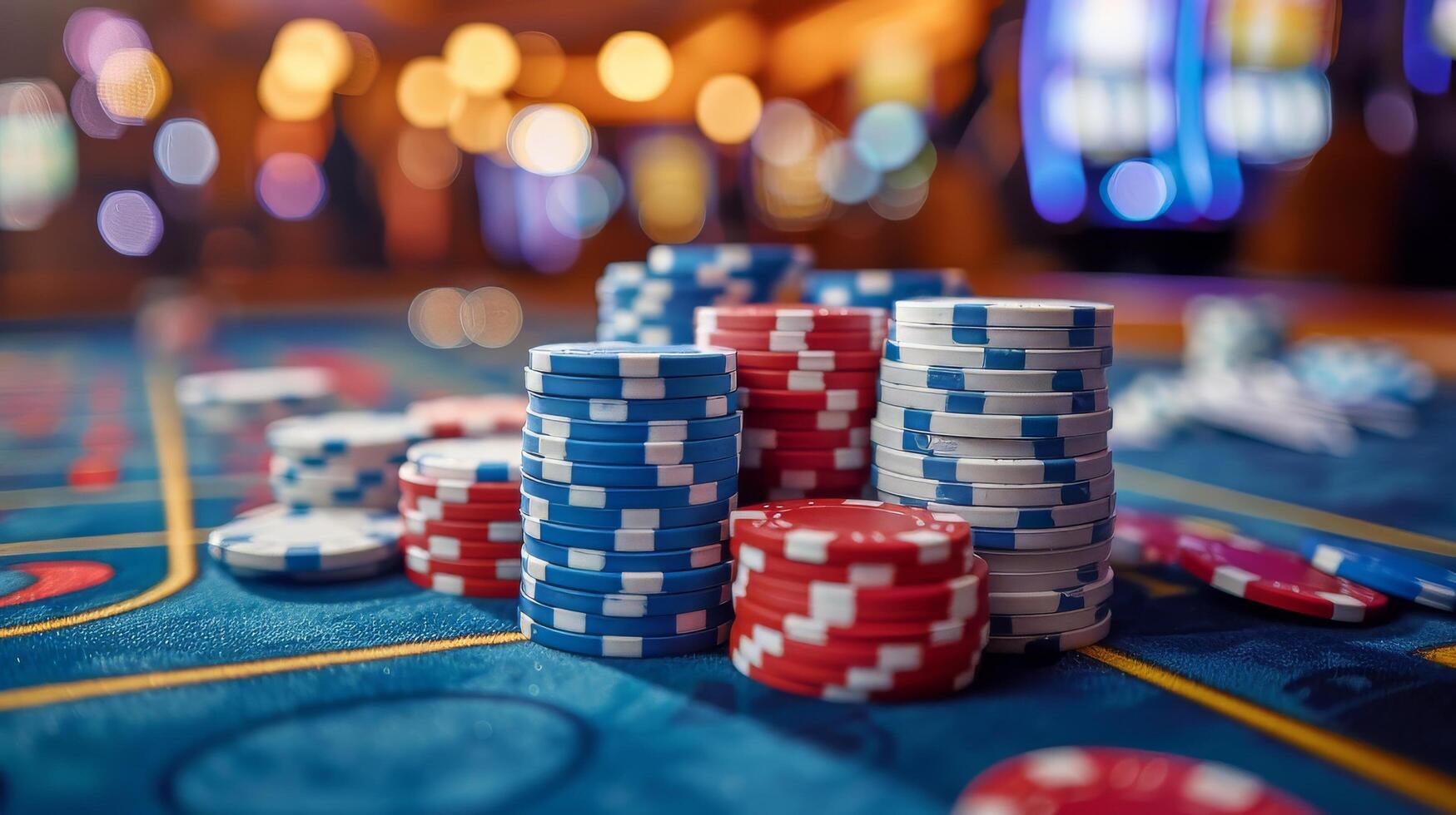 ai generado hombre jugando póker en casino foto