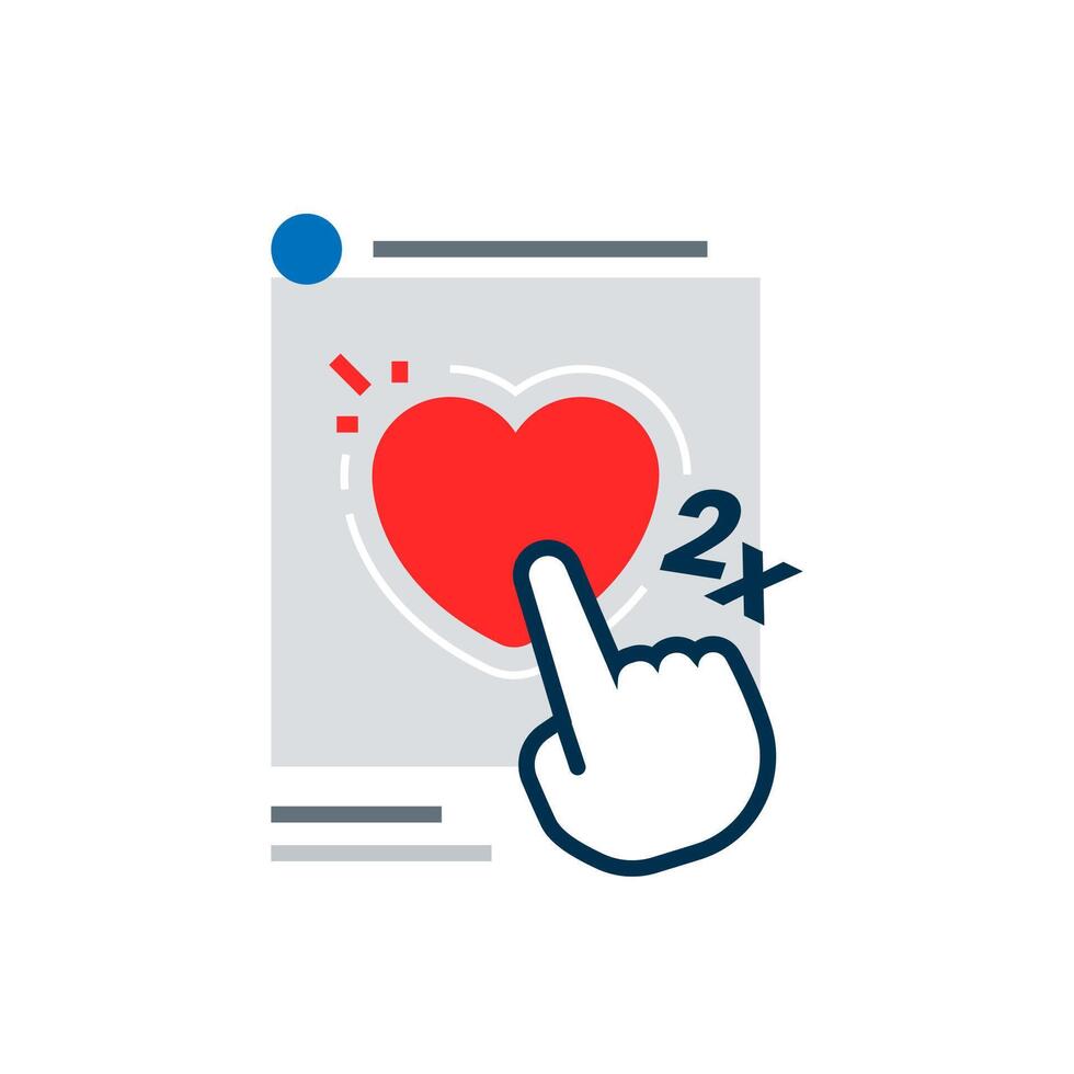 double tap to like this post concept illustration flat design vector. simple modern graphic element for infographic, icon vector