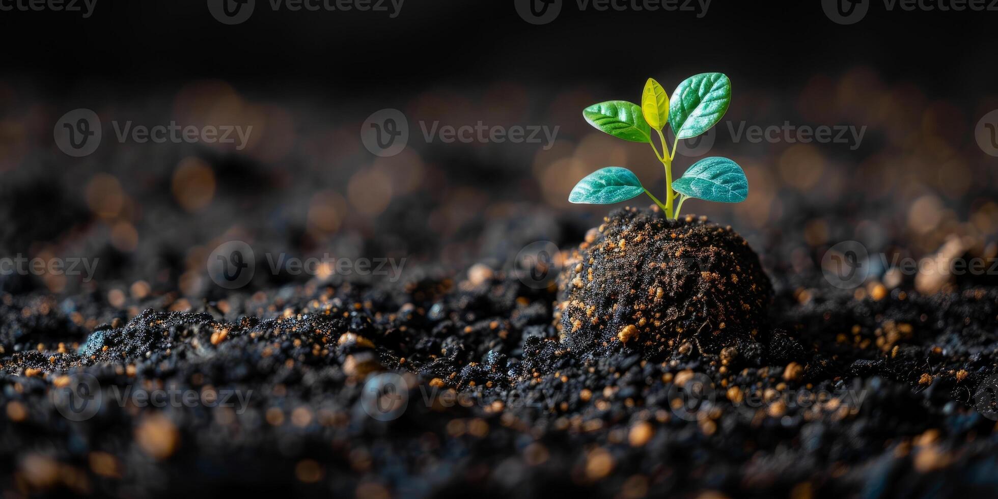 ai generado joven verde planta brotante desde fértil suelo, simbolizando nuevo vida y crecimiento. concepto de naturaleza, renovación, y ambiental sostenibilidad. foto