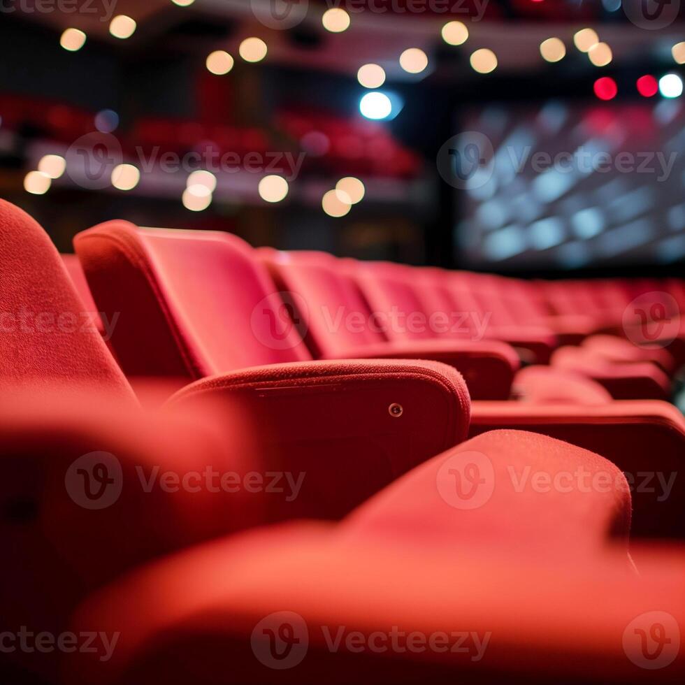 AI generated Empty Theater Chairs photo