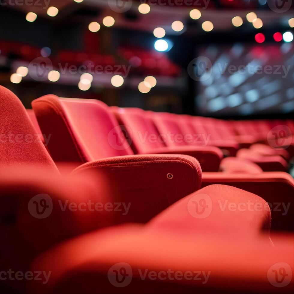 ai generado vacío teatro sillas foto