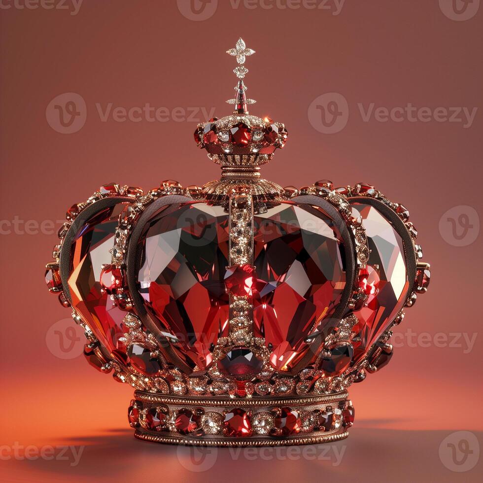AI generated Crown decorated with diamonds photo