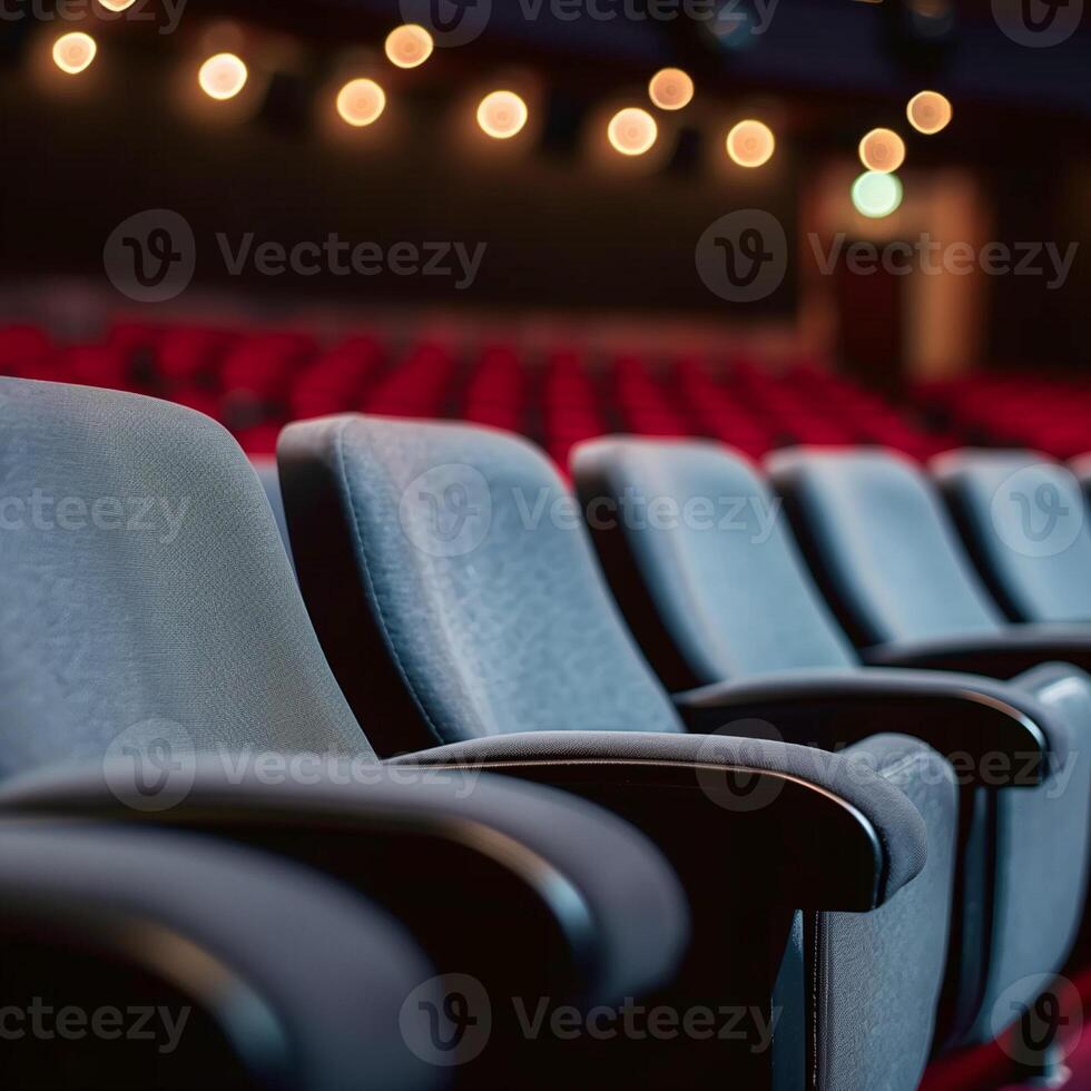 AI generated Empty Theater Chairs photo
