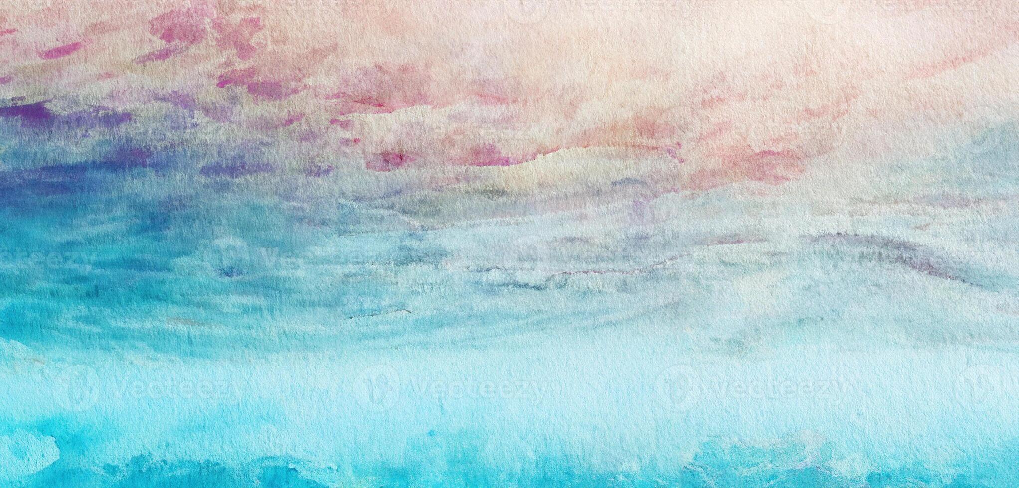 Tranquil Blue, Abstract Watercolor Background Paper Texture. photo