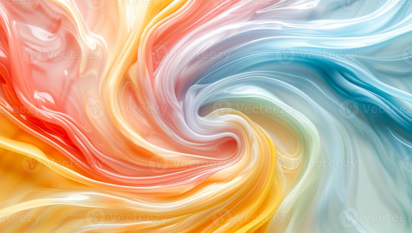 AI generated Vibrant Swirling Abstract Liquid Marble Texture Background. Colorful Fluid Art Painting with Flowing Waves and Twists of Vivid Hues. photo