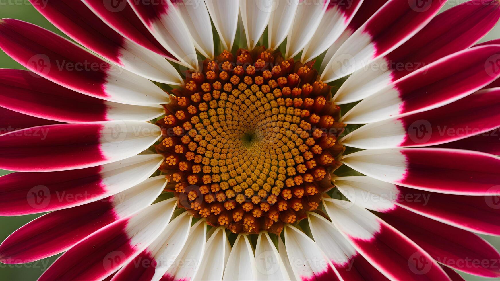 AI generated Daybreak flower, close up of red and white petals photo