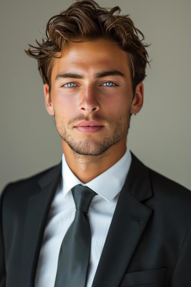 AI generated beautiful business man isolated photo