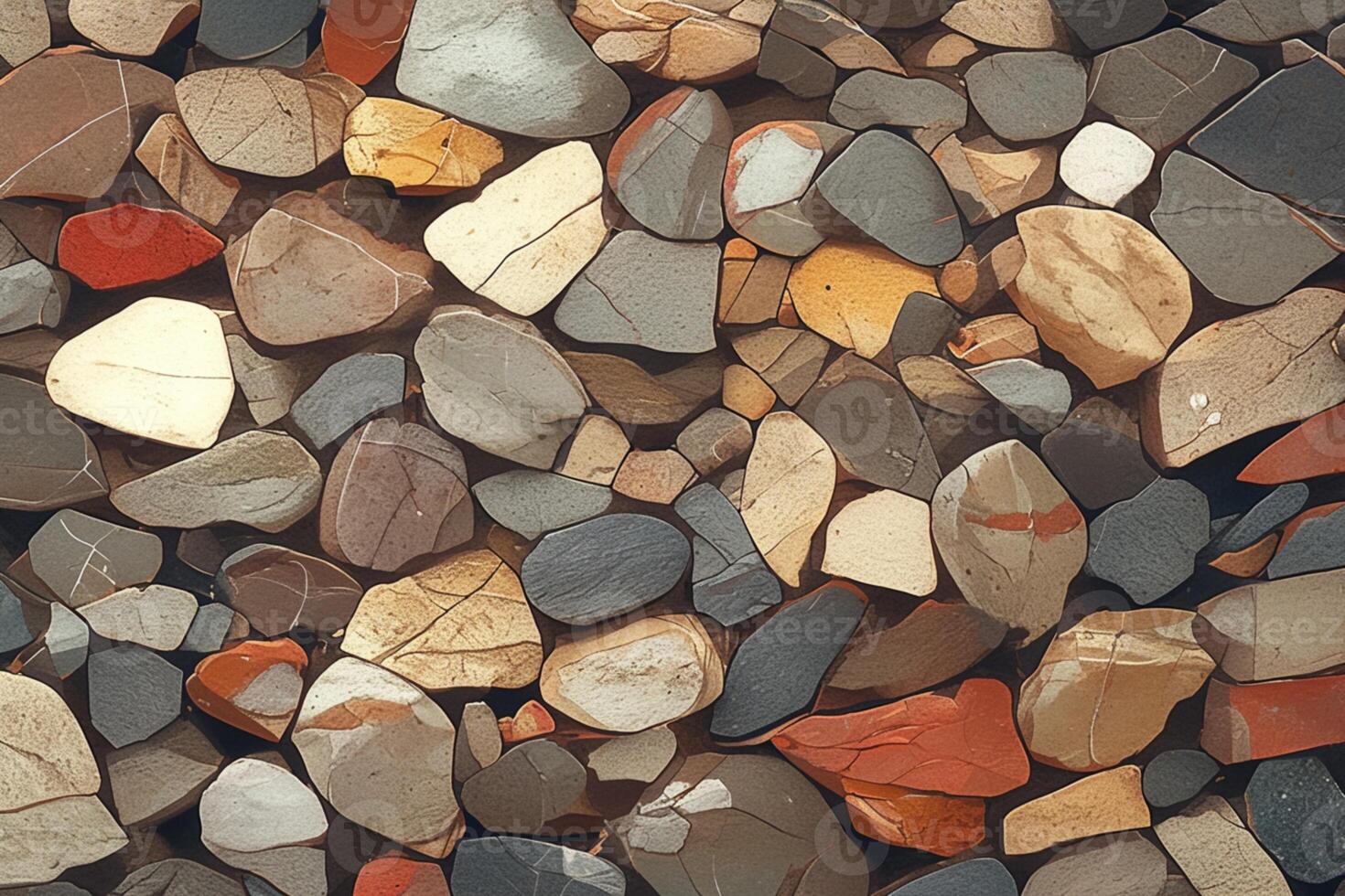 AI generated Natures mosaic Close up of a ground surface with mixed textures photo