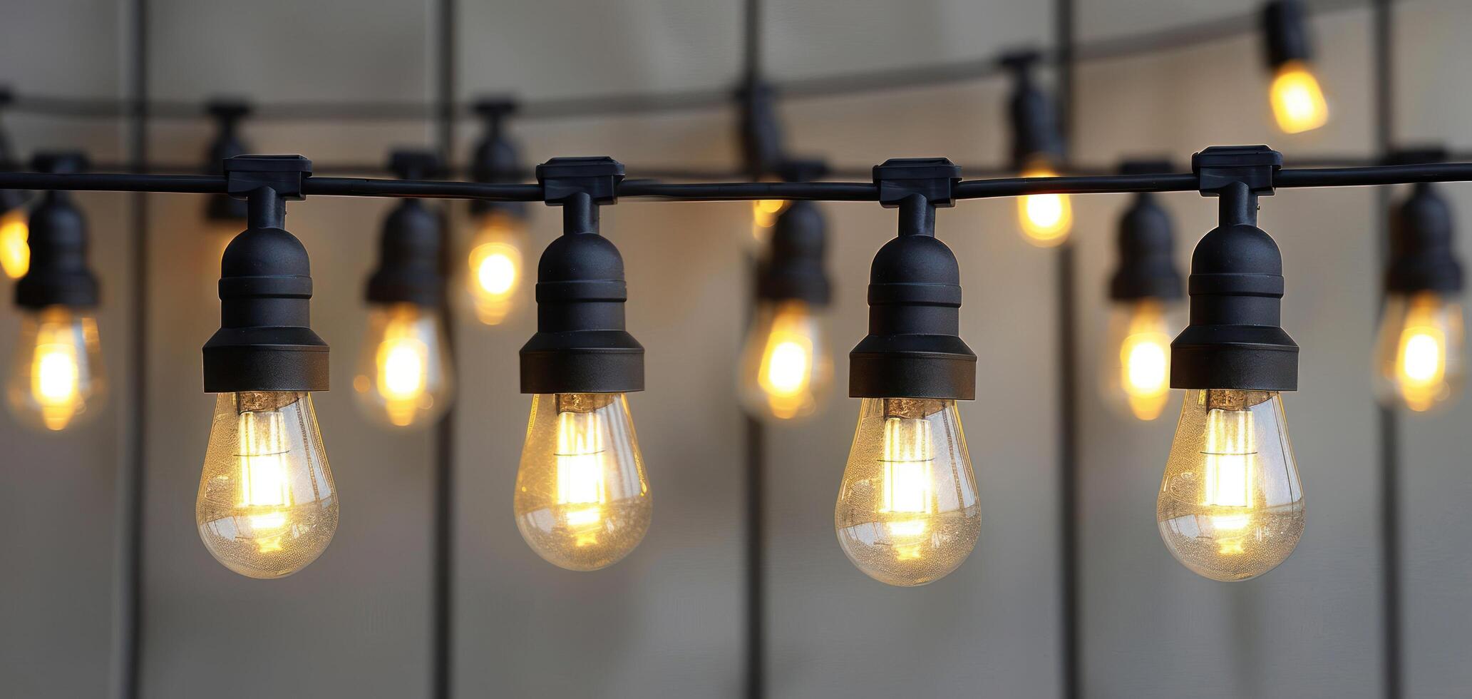 AI generated a white outdoor string light led string lights photo