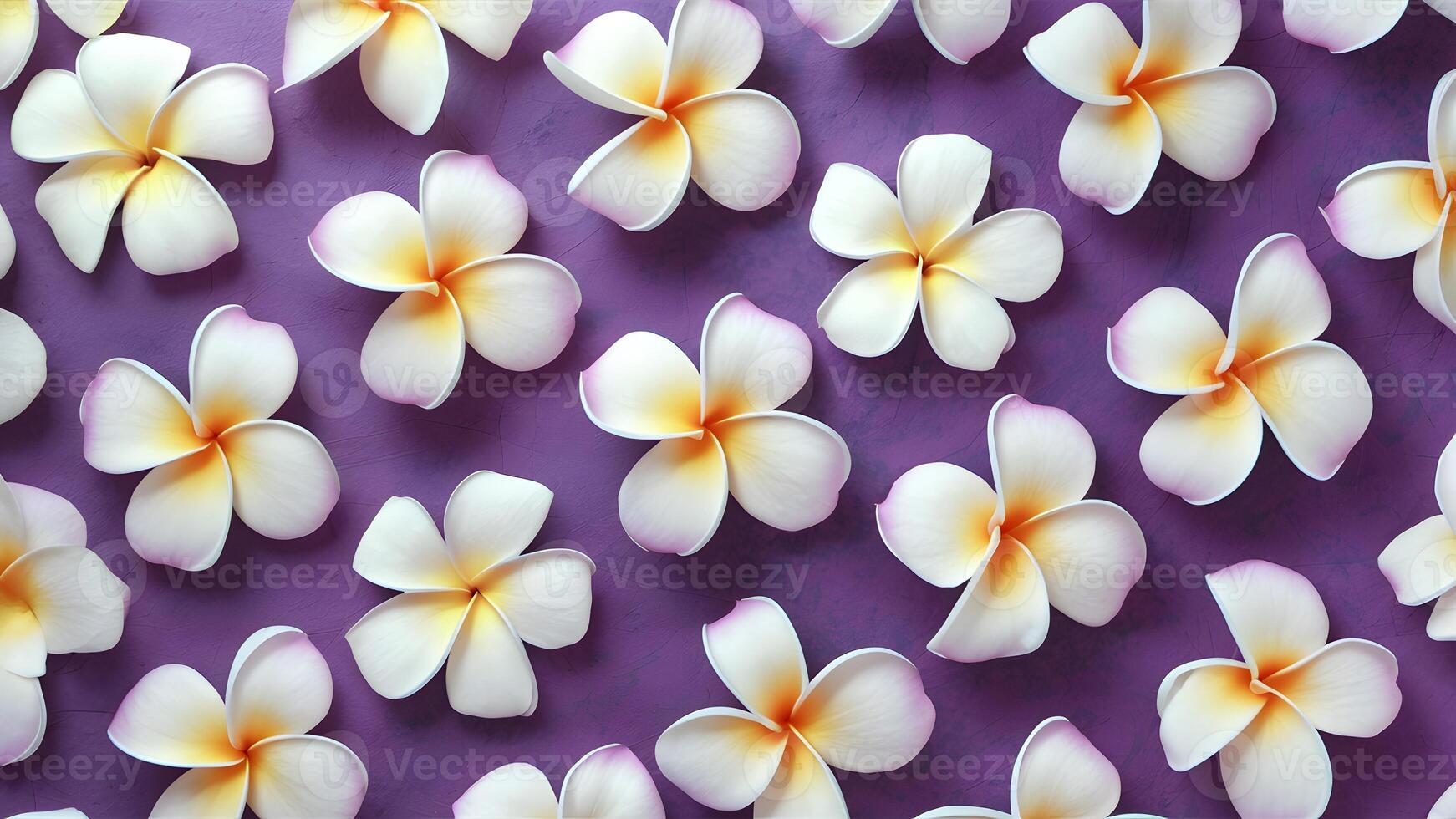 AI generated Soft purple and blue plumeria frangipani flower background abstract photo
