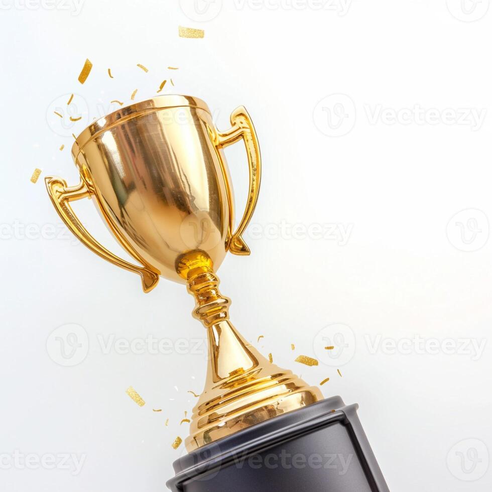 AI generated Topview champion trophy cup isolated on white background For Social Media Post Size photo