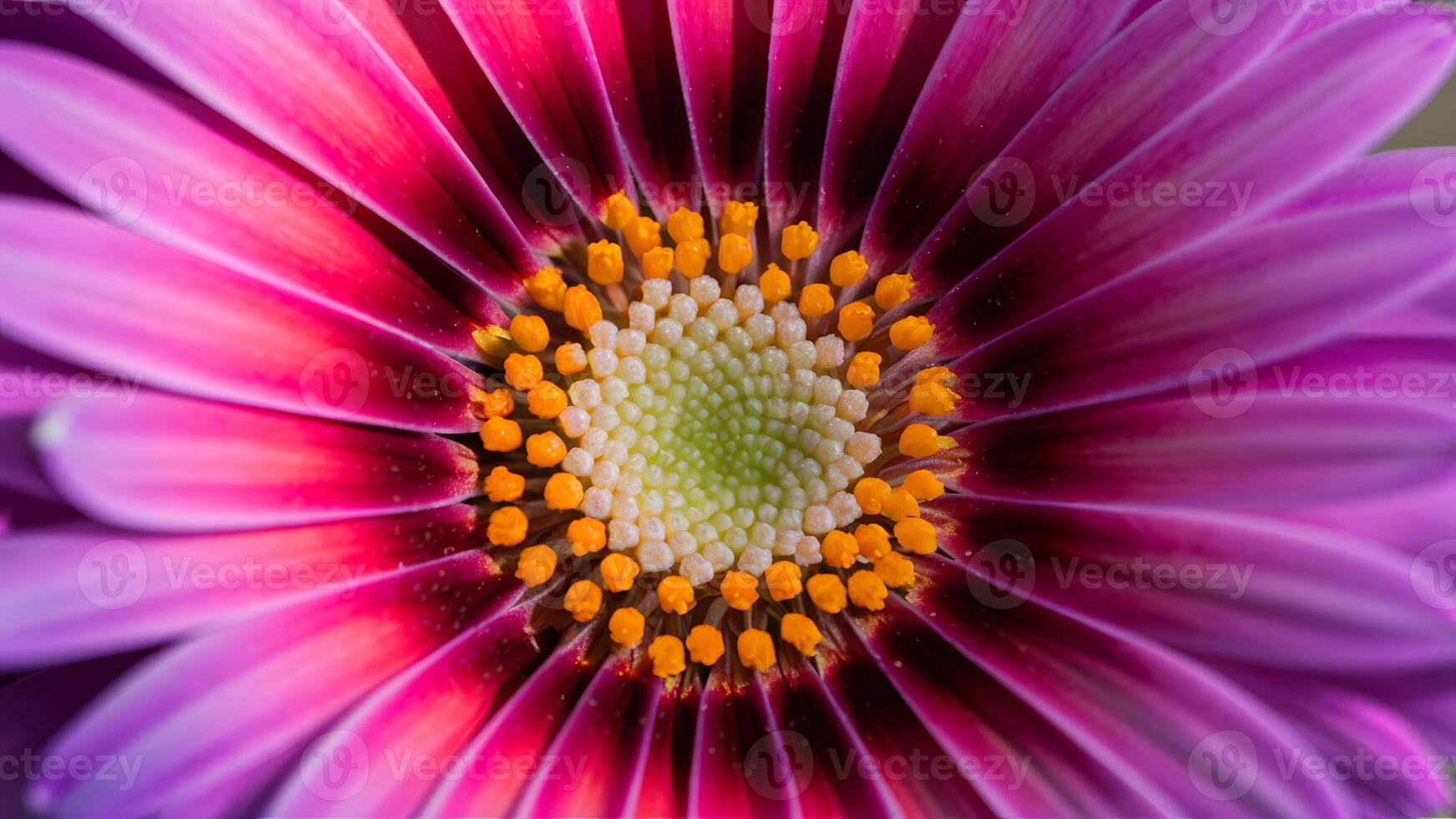 AI generated Micro beautiful vivid spring botanical violet gerbera flower, osteospermum photo