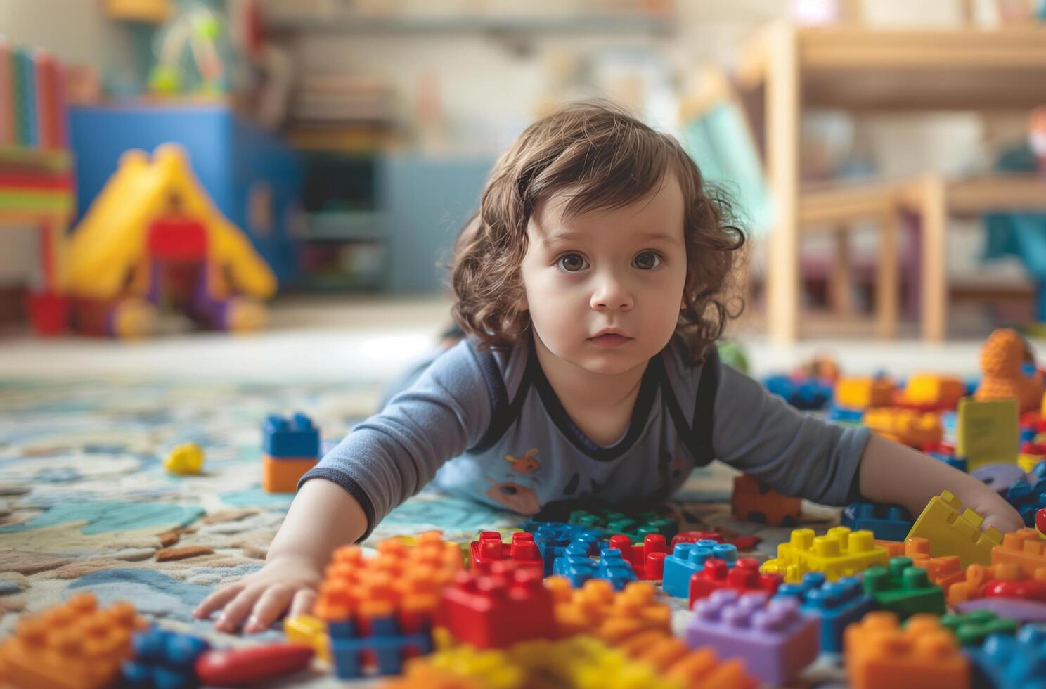 AI generated Playful moment in playroom photo