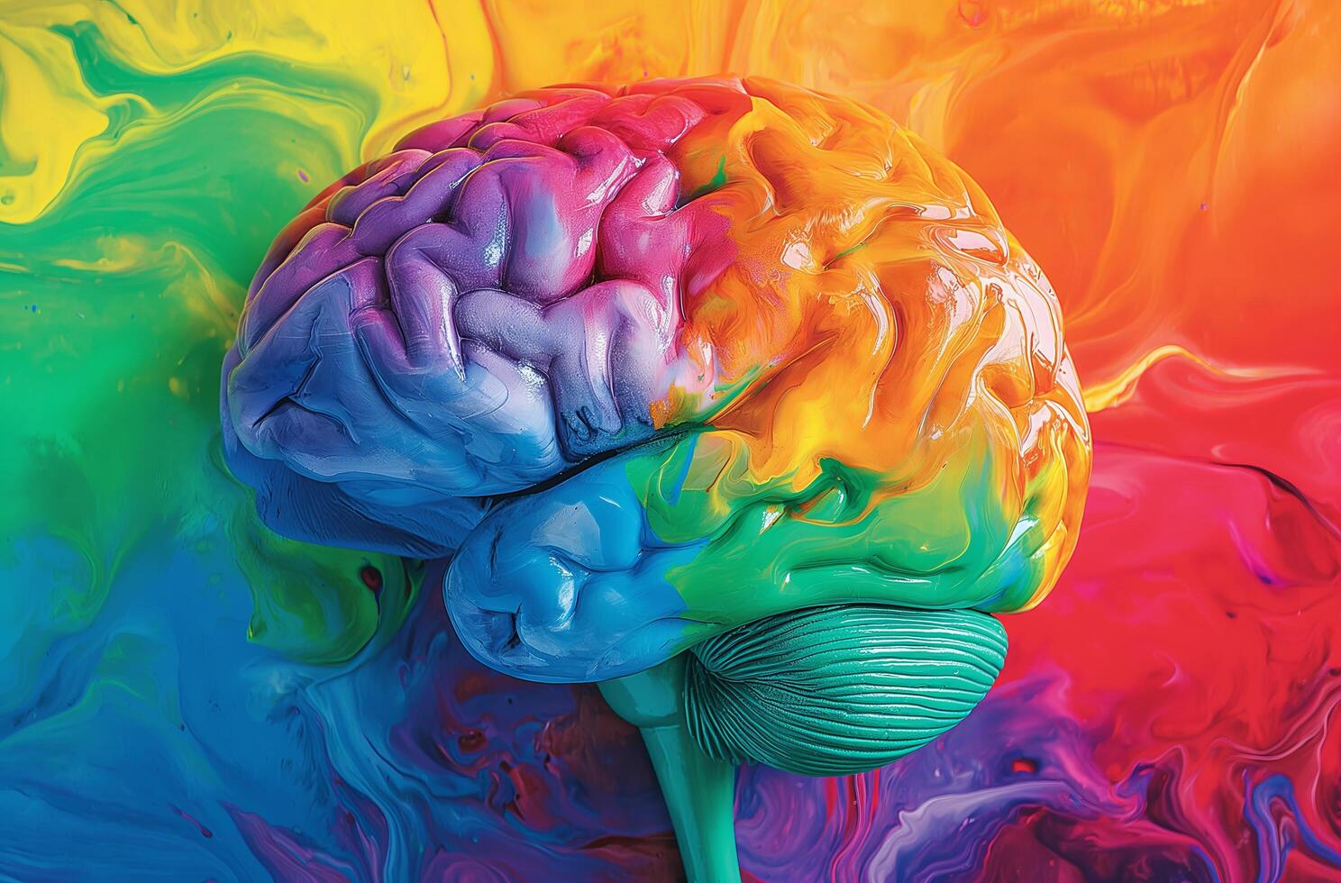 AI generated Colorful brain LGBTQ representation photo