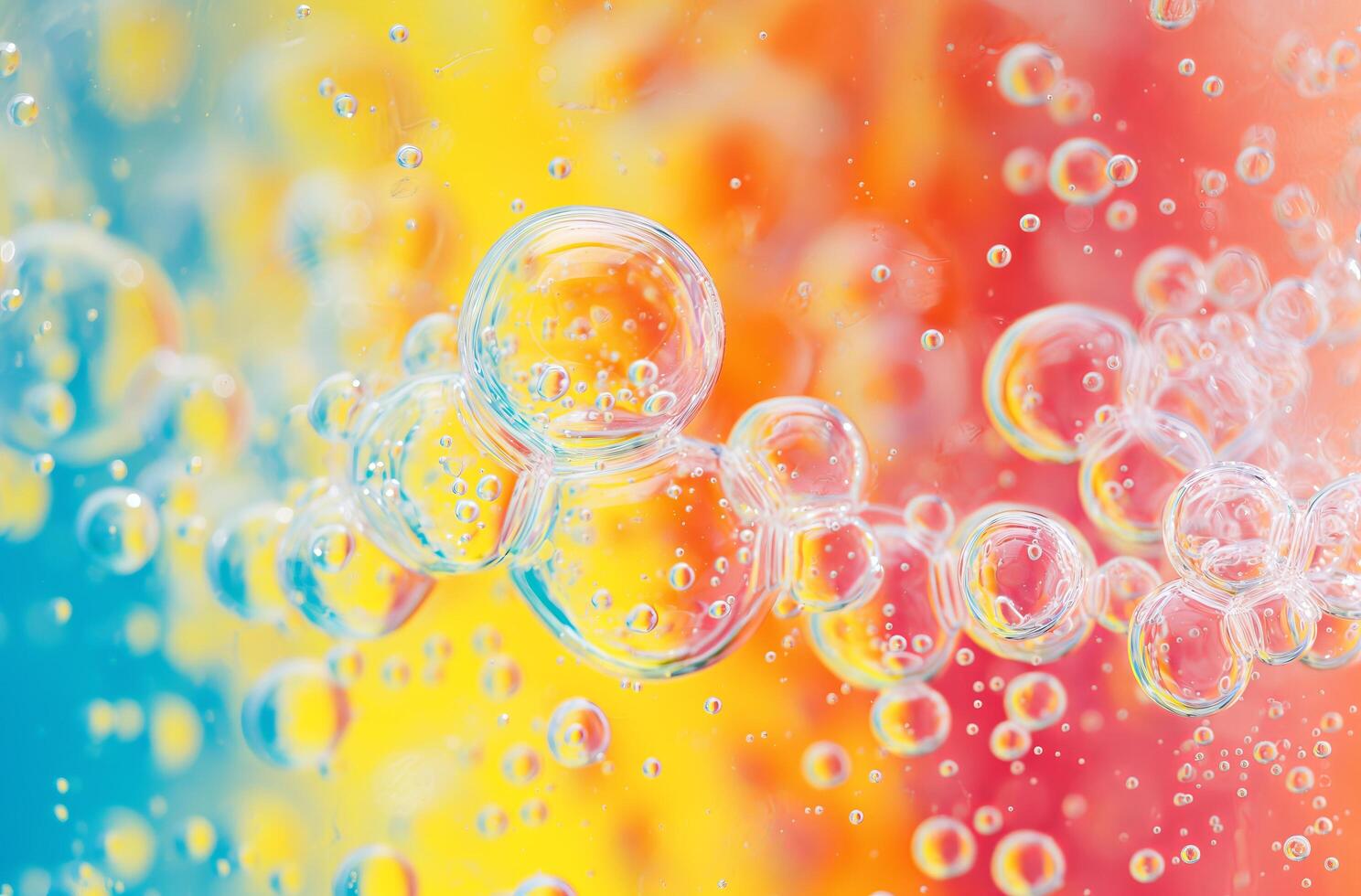 AI generated Vibrant soap bubble cluster photo