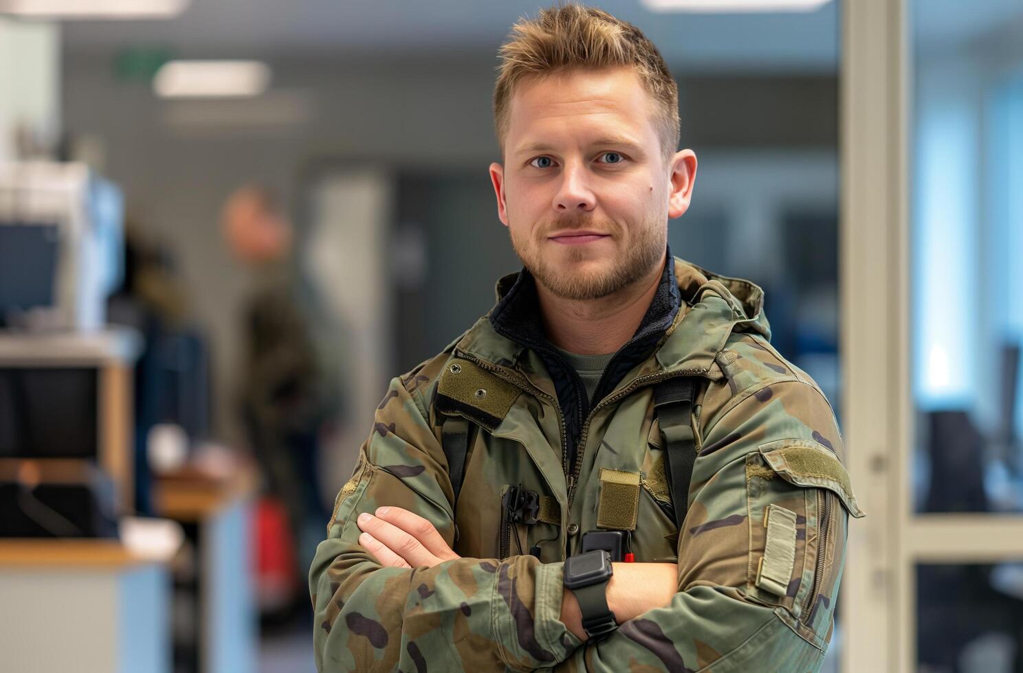 AI generated NATO employee in office photo
