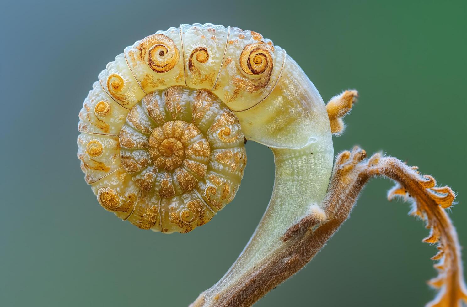 AI generated Macro of young fern spiral photo