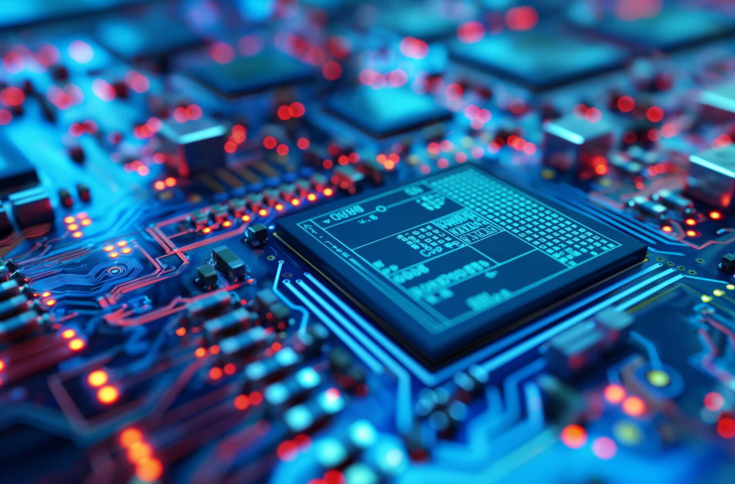 AI generated Advanced circuit board technology photo