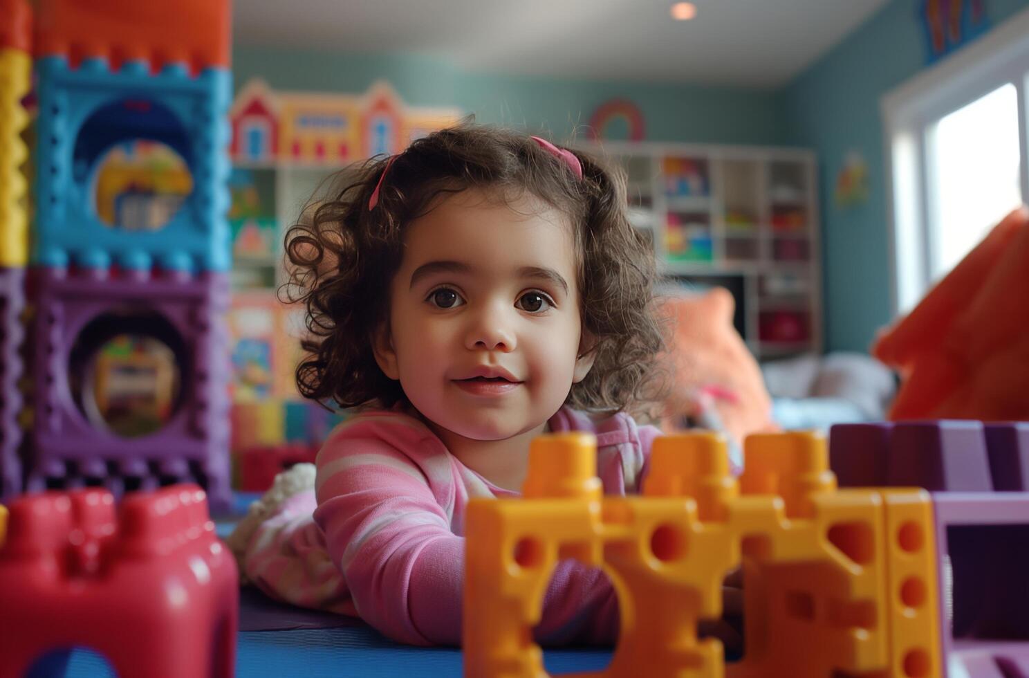 AI generated Curiosity in the playroom photo